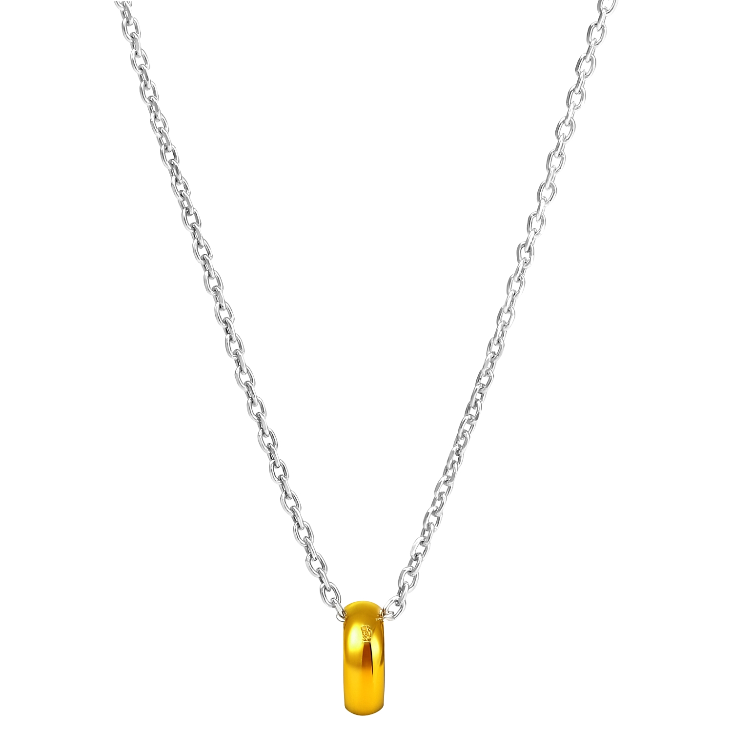 純金ベビーリングチャーム付きネックレス